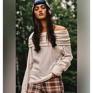 Free People We the Free Hazy Heart Thermal Champagne Toast size XL